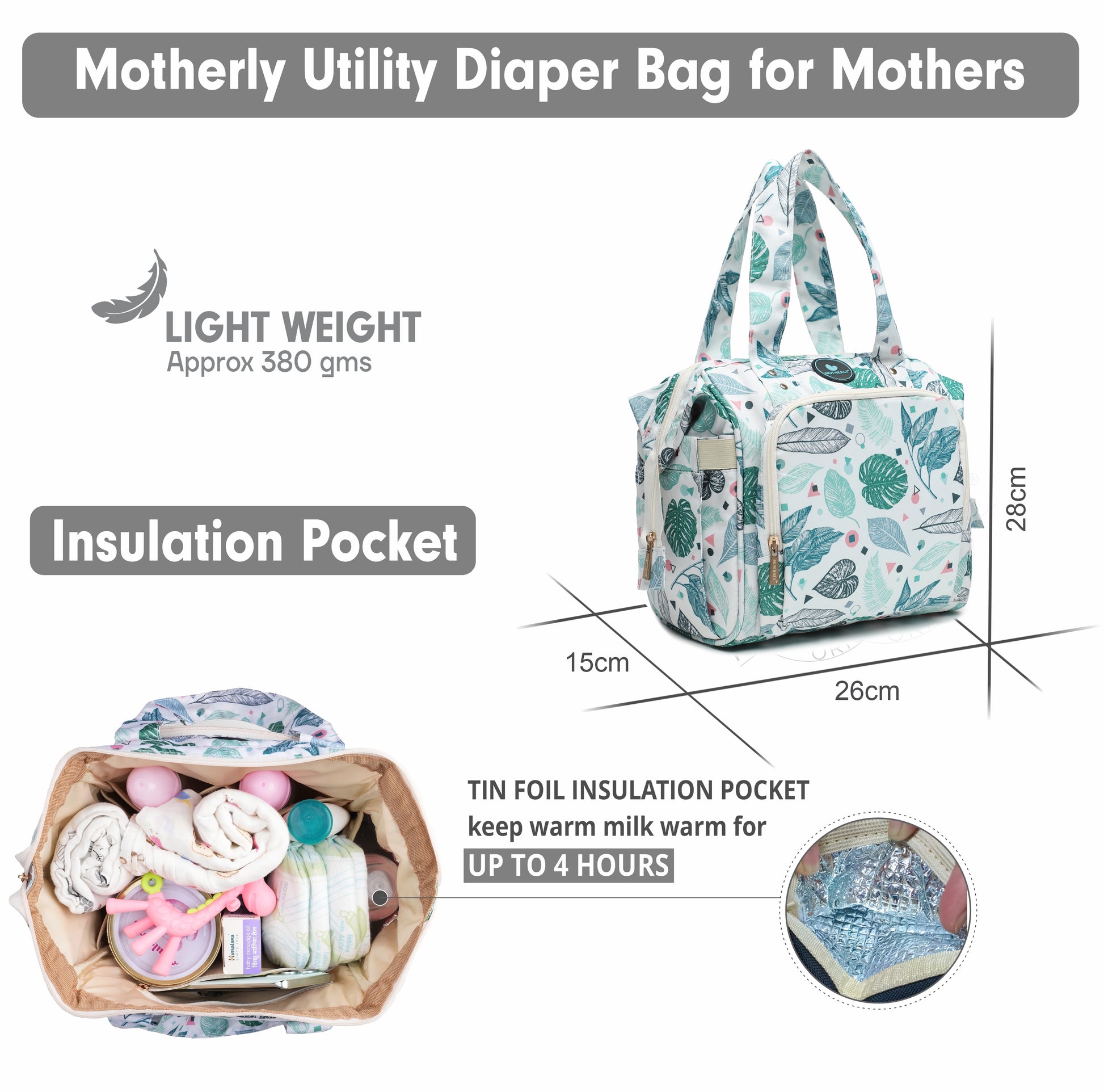 Motherly Mini Diaper Bag for Mothers | Small Diaper handbag for mom for travel - MOTHERLY
