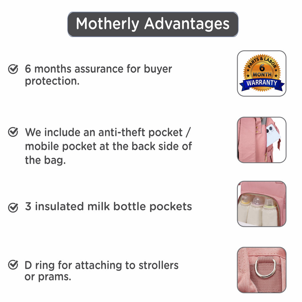 Motherly Everyday Diaper Bag – Travel & Maternity Bag for Moms