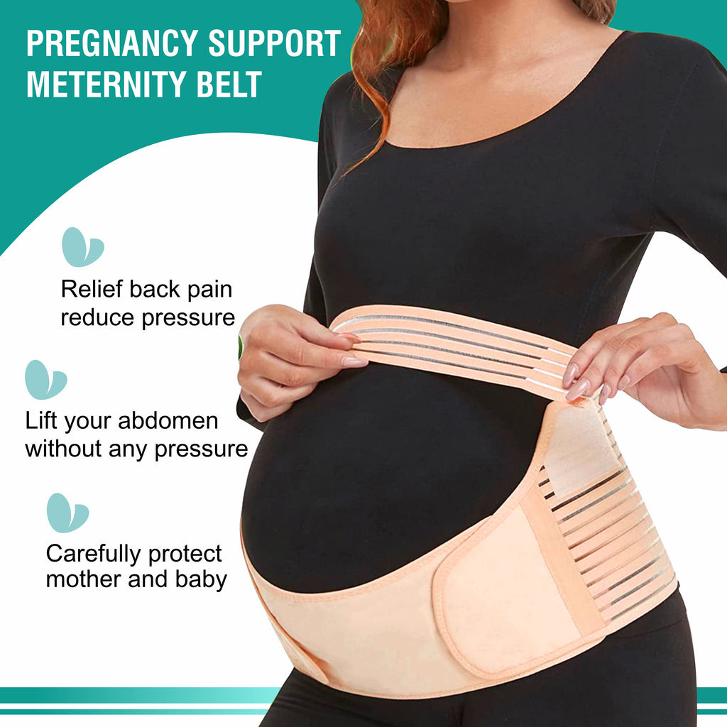 Motherly Maternity Belt for Belly Support, Pregnancy Support Belt Pre Natal-Belly Band, Adjustable & Breathable Waist Support Belt for Pregnancy, Helps in Back Pain, Pre and Postpartum (Medium)