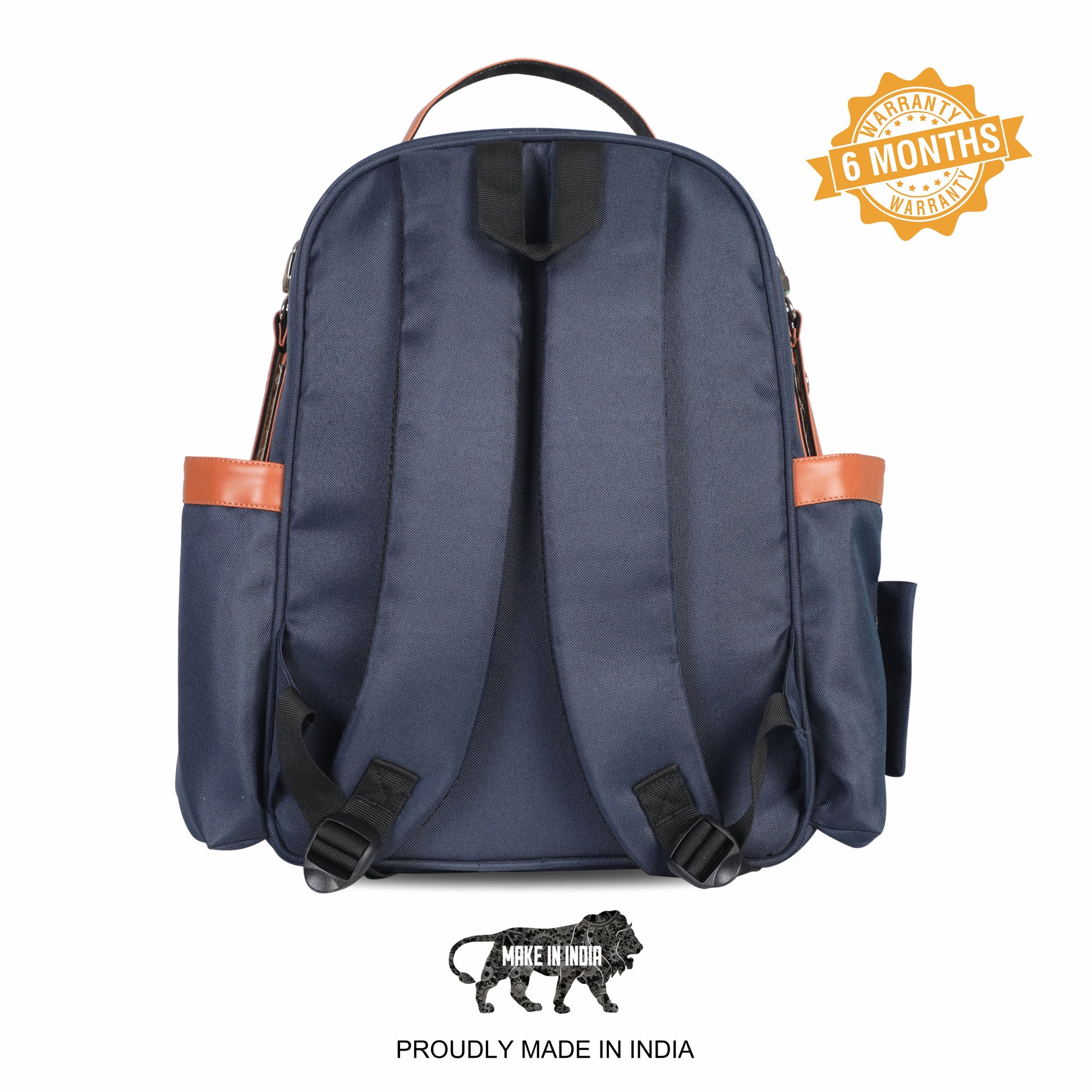 Motherly Diaper Bags For Mothers Stylish Backpacks for Moms for Travel with Stroller Hooks & Insulated Bottle Cover|6 Month Warranty |(Navy Gray) - MOTHERLY