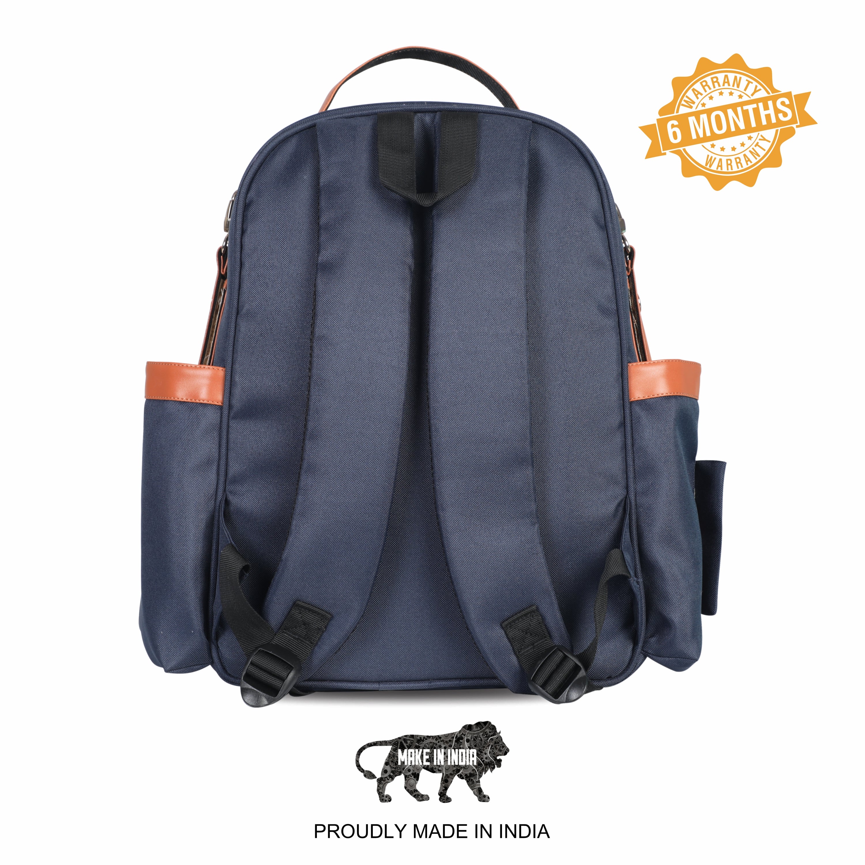 Motherly Diaper Bags For Mothers Stylish Backpacks for Moms for Travel with Stroller Hooks & Insulated Bottle Cover|6 Month Warranty |(Navy Gray) - MOTHERLY