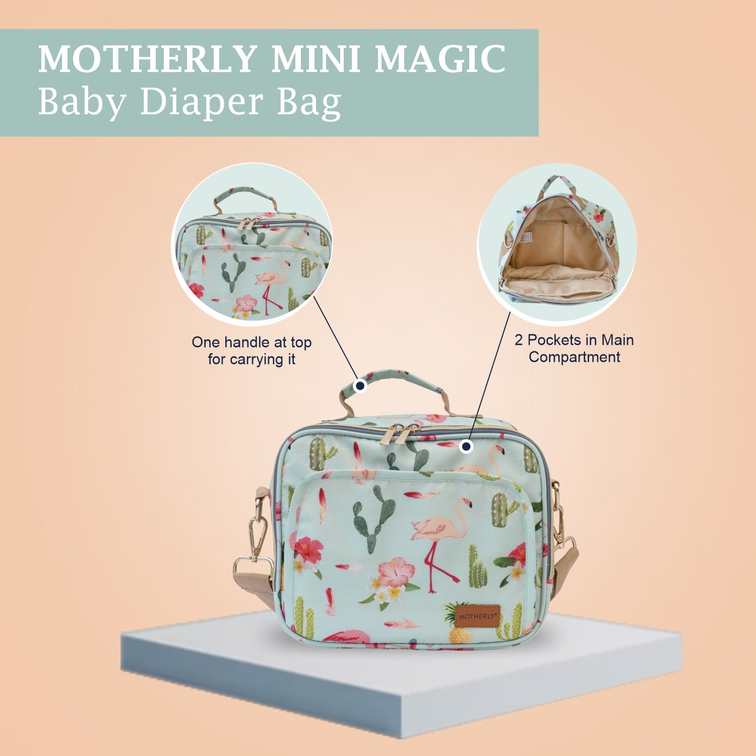 Motherly Mini Diaper Bag for Moms (Unicorn Blue) – Water-Resistant Travel & Maternity Handbag with Multiple Pockets