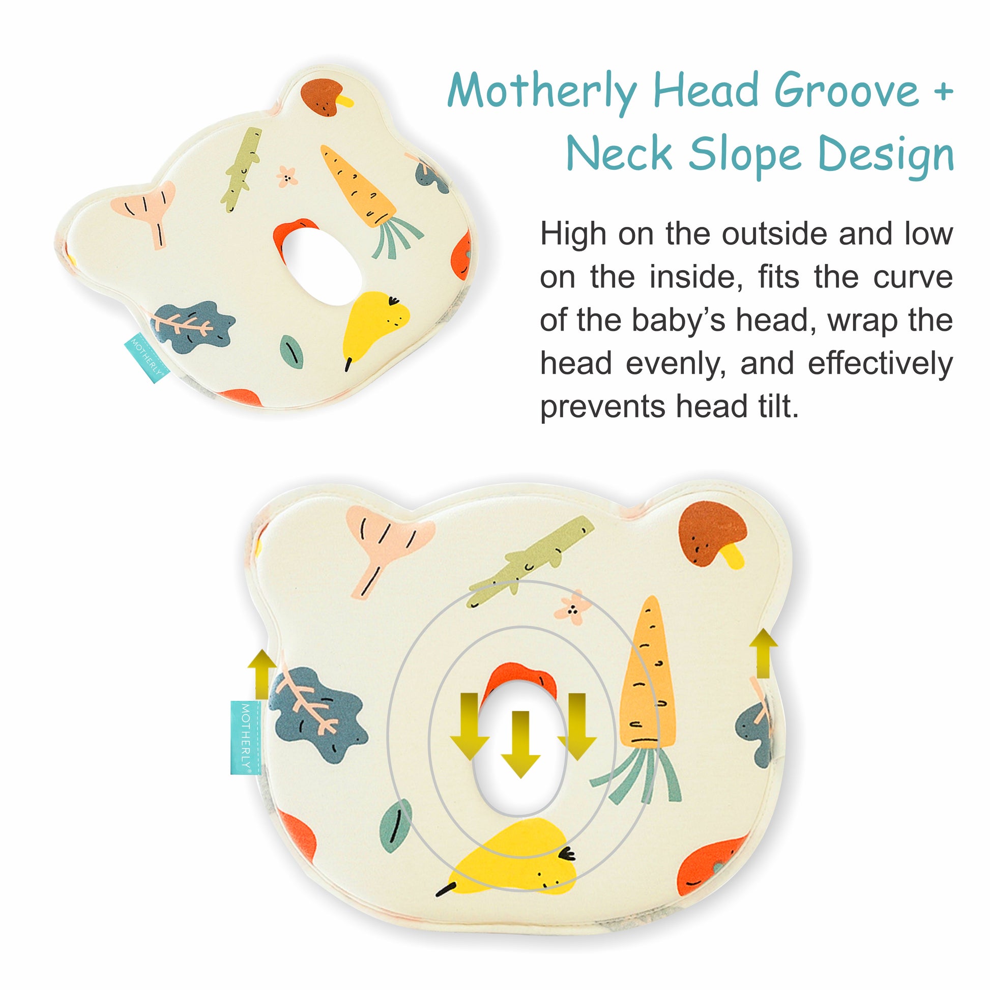 Baby Head Support Pillow Gentle Ergonomic and Comforting Design - MOTHERLY