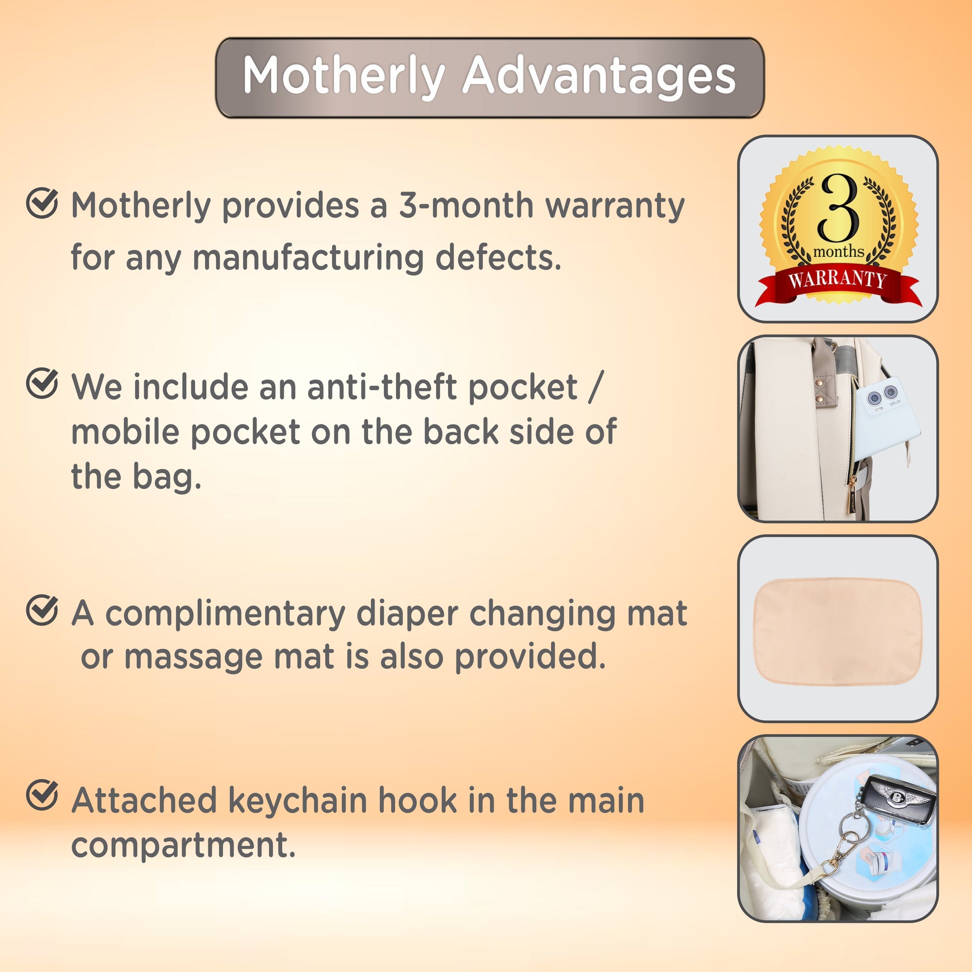 Motherly Envy Diaper Bag for Mothers for Travel With Accessories | Spacious And Waterproof Diaper Bags for Mom | baby bag for mother travel | Maternity Bags for Mother - MOTHERLY