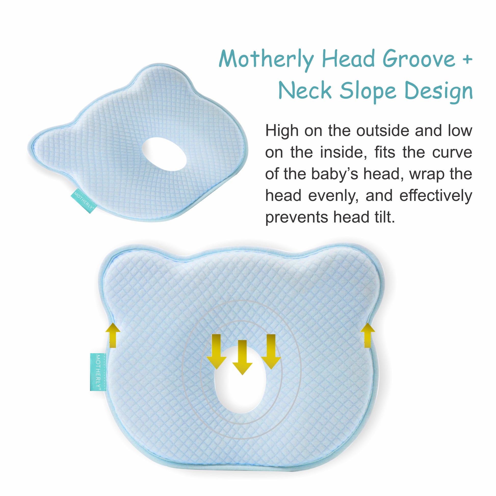 Baby Head Support Pillow Gentle Ergonomic and Comforting Design - MOTHERLY