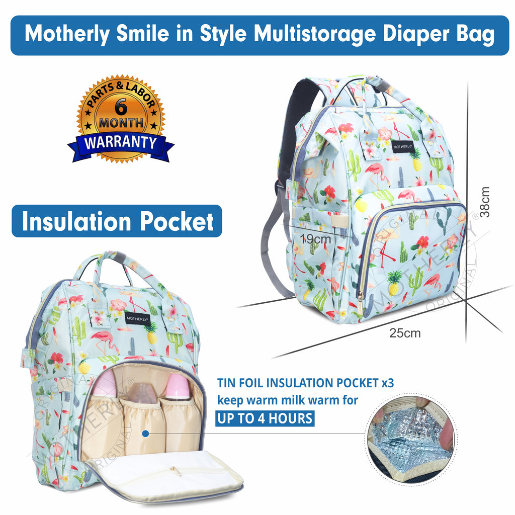 Motherly Elegant Diaper Bag for Mothers for Travel, Maternity Bag for Newborn Baby, Mothers Travelling Bag, Multipocket Water Resistant Baby Bag, Hospital Bag for Moms with Warranty