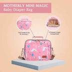 Motherly Mini Diaper Bag for Mothers for Travel | Small Maternity Handbag for Newborn Baby | Mothers Travelling Bag | Multiple Pockets Water Resistant Baby Bag I Hospital Bag for Moms (Unicorn Blue)
