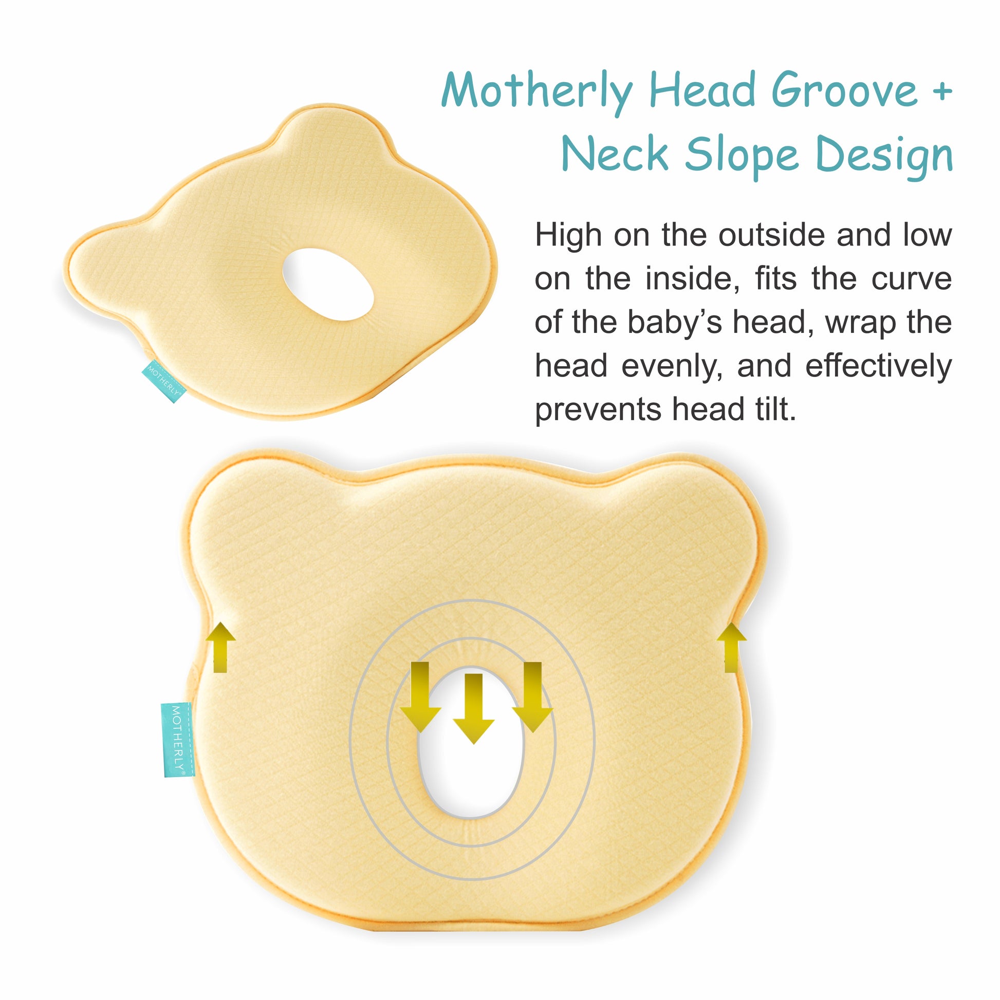 Baby Head Support Pillow Gentle Ergonomic and Comforting Design - MOTHERLY