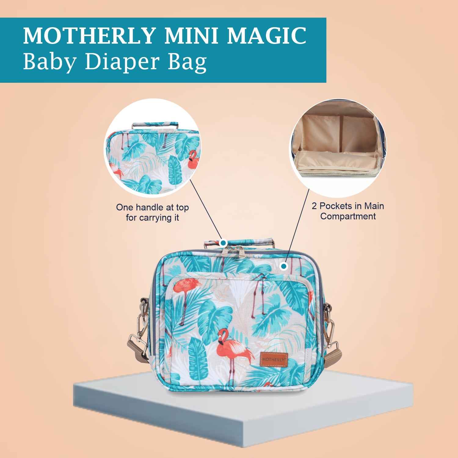 Motherly Mini Diaper Bag for Mothers for Travel | Small Maternity Handbag for Newborn Baby | Mothers Travelling Bag | Multiple Pockets Water Resistant Baby Bag I Hospital Bag for Moms (Unicorn Blue)