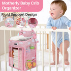 Motherly Baby Crib Organizer Hanging Diaper Storage Detachable Multiple Pockets Stackable Nursery Essentials - MOTHERLY