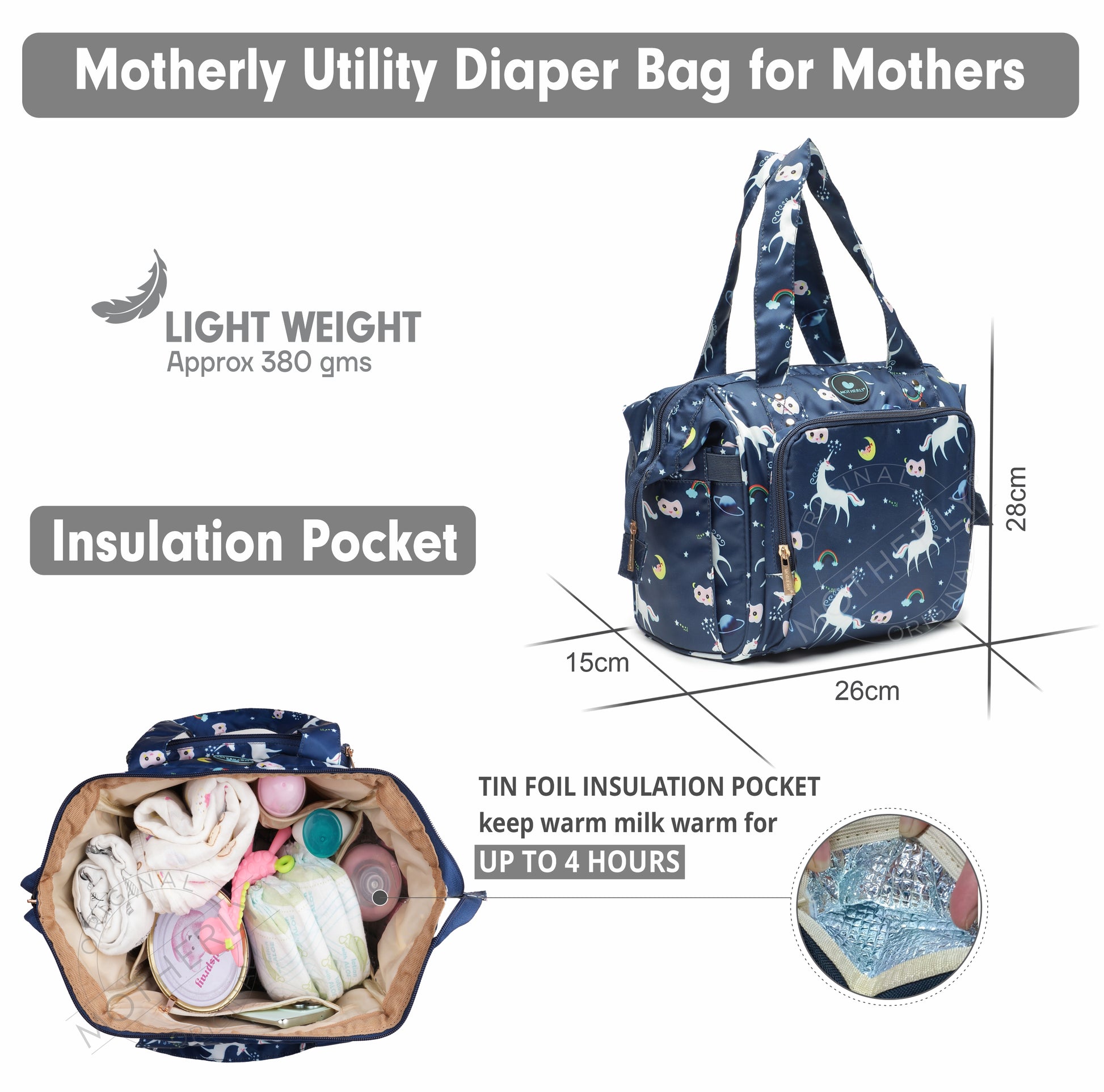 Motherly Mini Diaper Bag for Mothers | Small Diaper handbag for mom for travel - MOTHERLY