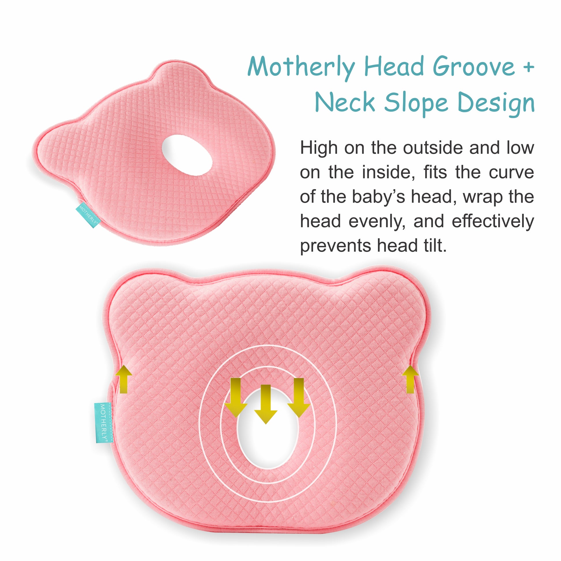 Baby Head Support Pillow Gentle Ergonomic and Comforting Design - MOTHERLY