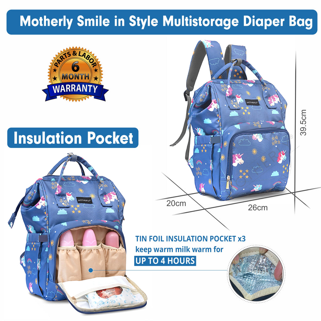Motherly Elegant Diaper Bag for Mothers for Travel, Maternity Bag for Newborn Baby, Mothers Travelling Bag, Multipocket Water Resistant Baby Bag, Hospital Bag for Moms with Warranty