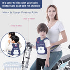 Motherly Children's Motorcycle Safety Harness Safe, Stylish Riding Companion with Two Wheeler Child Safety Belt - MOTHERLY