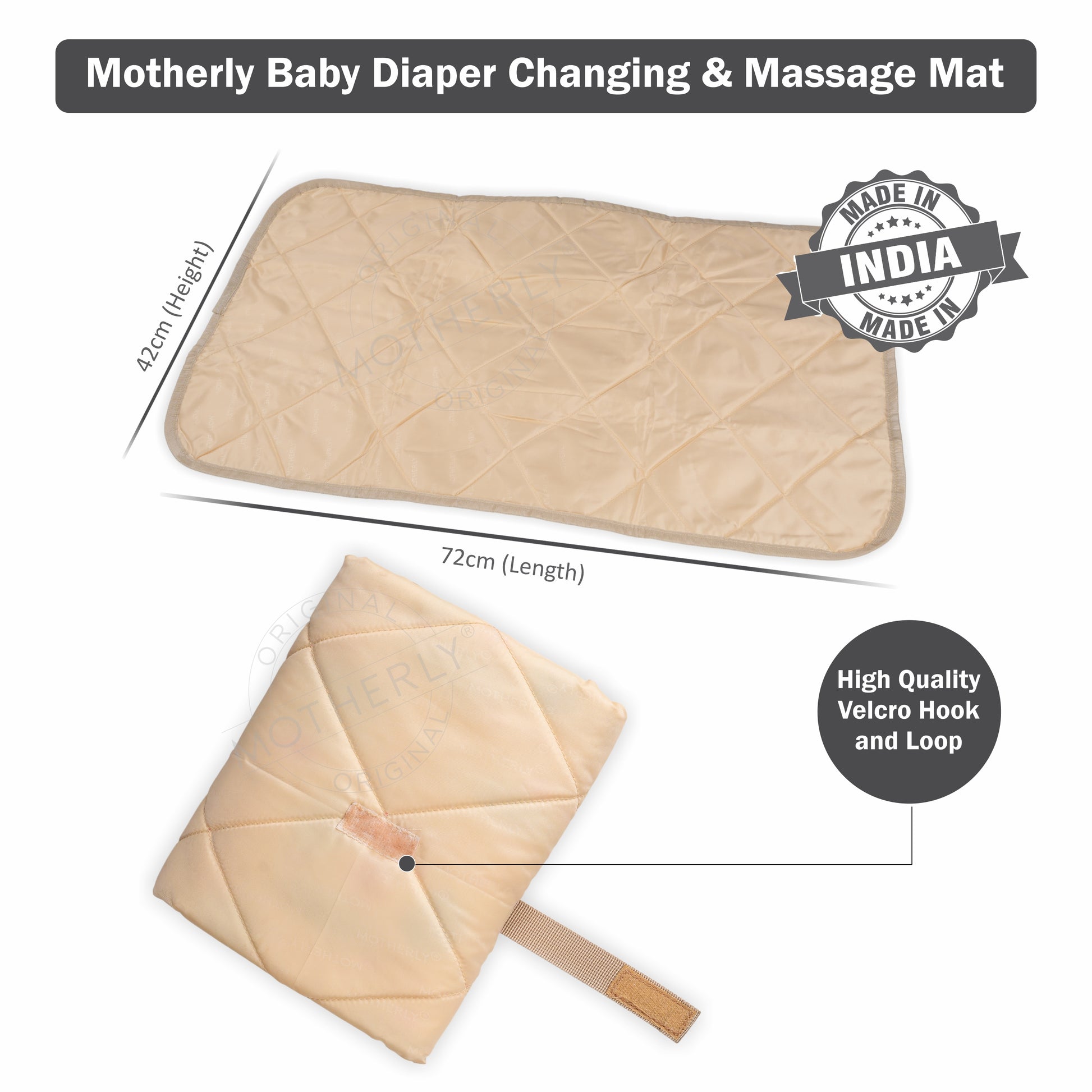 Motherly Combo Baby Diaper Changing mat and Oil Massage mat (Set of 2, 42 x 72 CM, 0-12 Months) - MOTHERLY