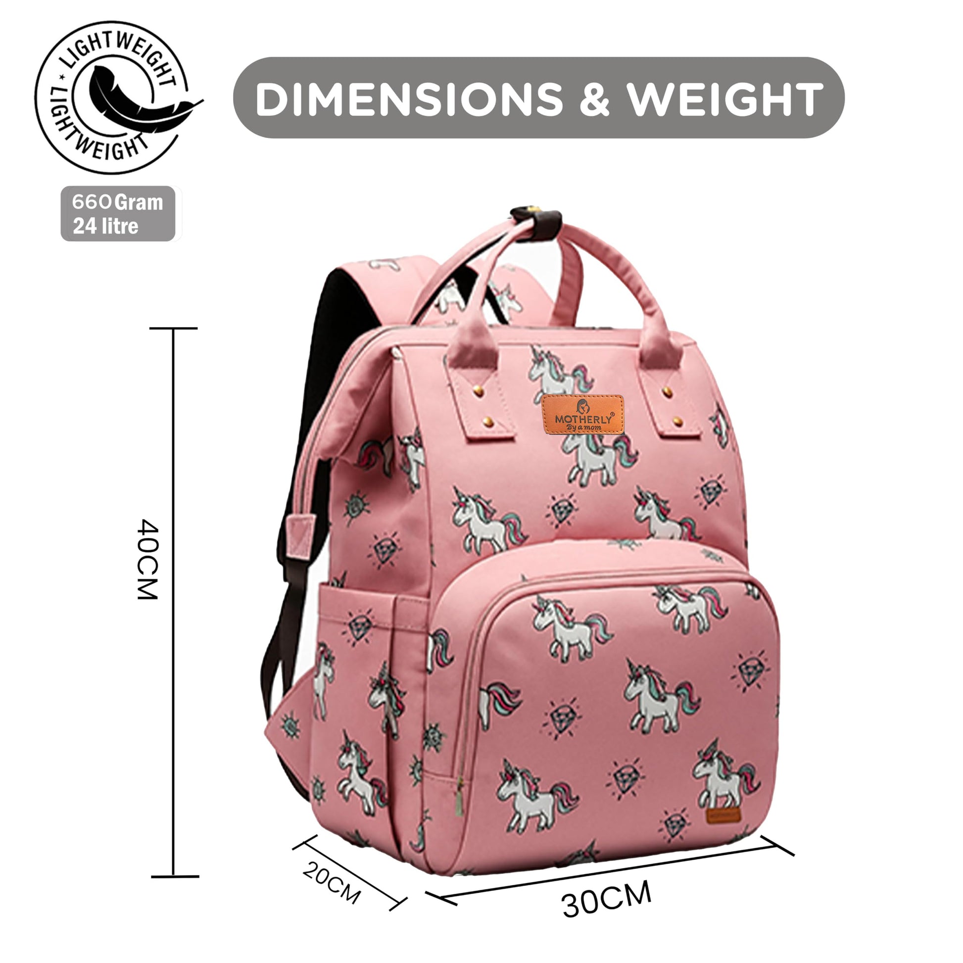 Motherly Elegant Diaper Bag for Moms – Water-Resistant Maternity & Travel Bag with Multiple Pockets & Warranty