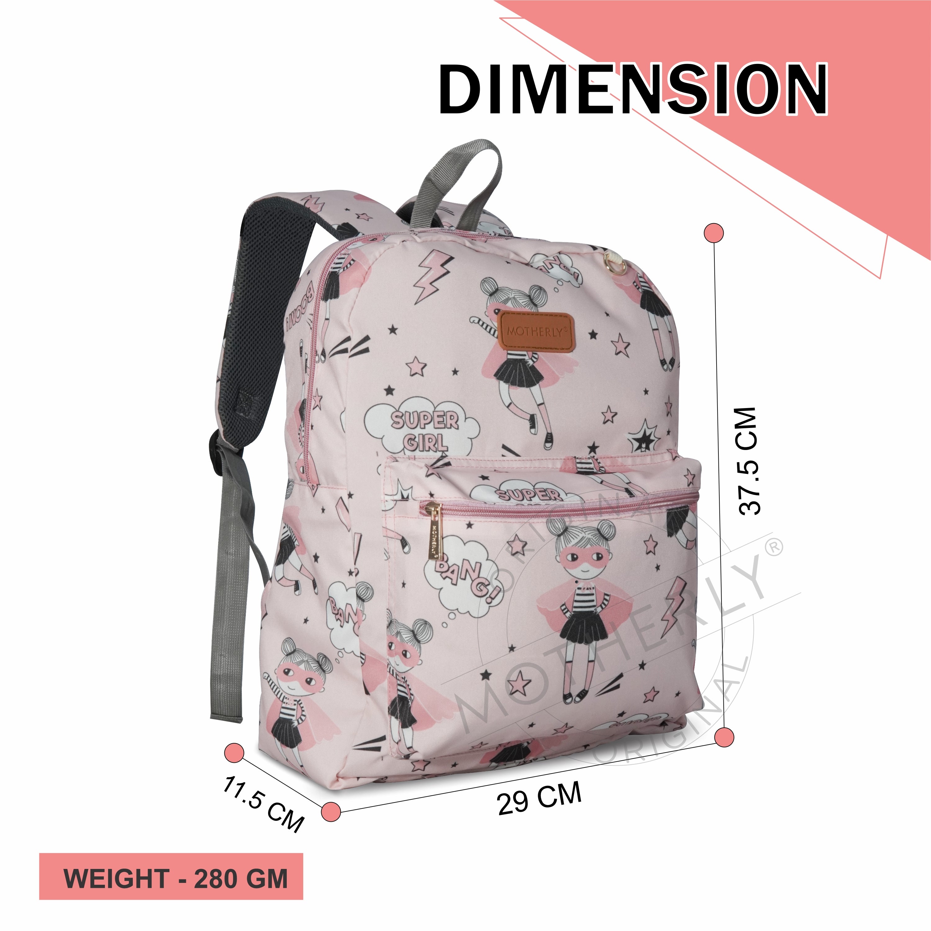 Motherly Kindergarten Backpack, Daycare Bags for Kids, Creche Bag Backpack Casual Backpack Picnic Bag for Kids, Unisex School Bag for Boys & Girls with Free Pencil Stationery Pouch (16 Inch) - MOTHERLY