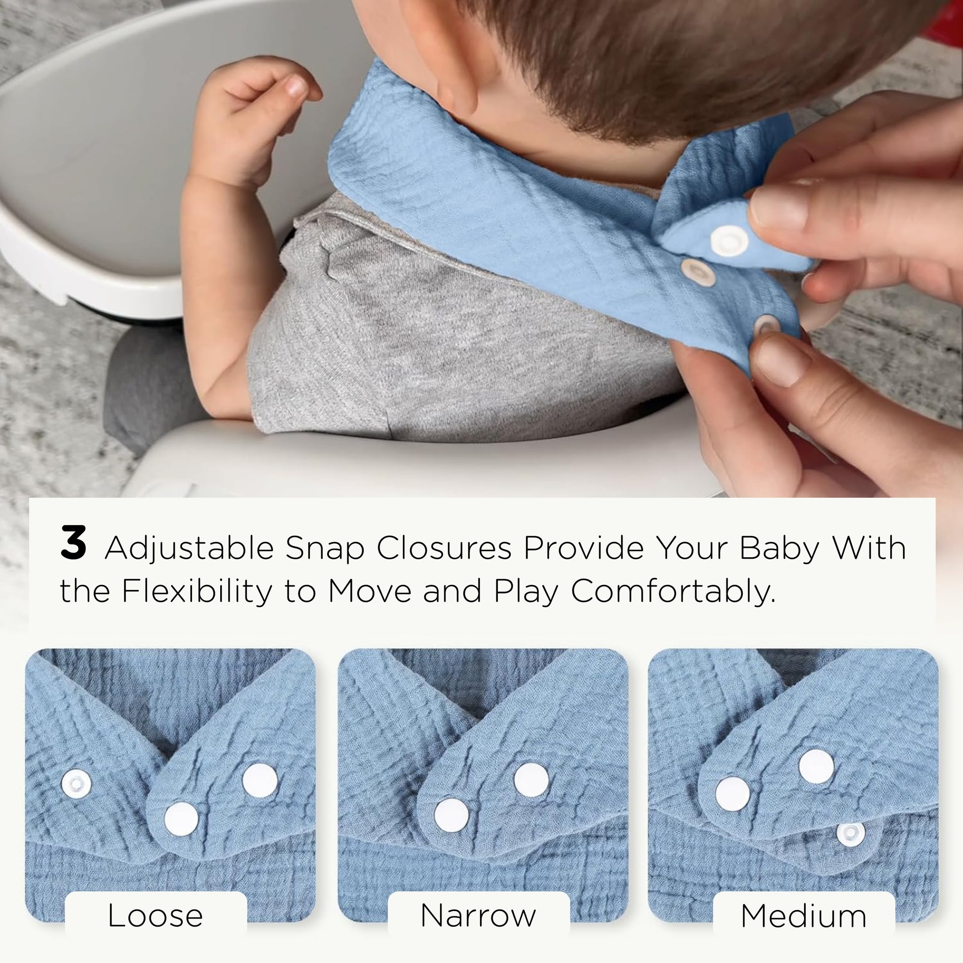 Motherly Bib for Baby 0 to 6 Month – Soft Muslin Baby Apron, Adjustable & Absorbent Bibs for Newborns to 12 Months Boys and girl (Multicolor) - MOTHERLY