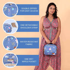 Motherly Mini Diaper Bag for Mothers for Travel | Small Maternity Handbag for Newborn Baby | Mothers Travelling Bag | Multiple Pockets Water Resistant Baby Bag I Hospital Bag for Moms (Unicorn Blue)