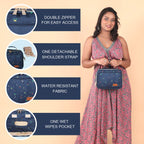 Motherly Mini Diaper Bag for Moms (Unicorn Blue) – Water-Resistant Travel & Maternity Handbag with Multiple Pockets