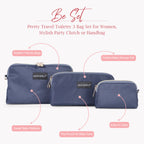 Motherly Diaper Organization Pouches, Pretty Travel Toiletry Bag Set for Women, Stylish Party Clutch or Handbag - MOTHERLY