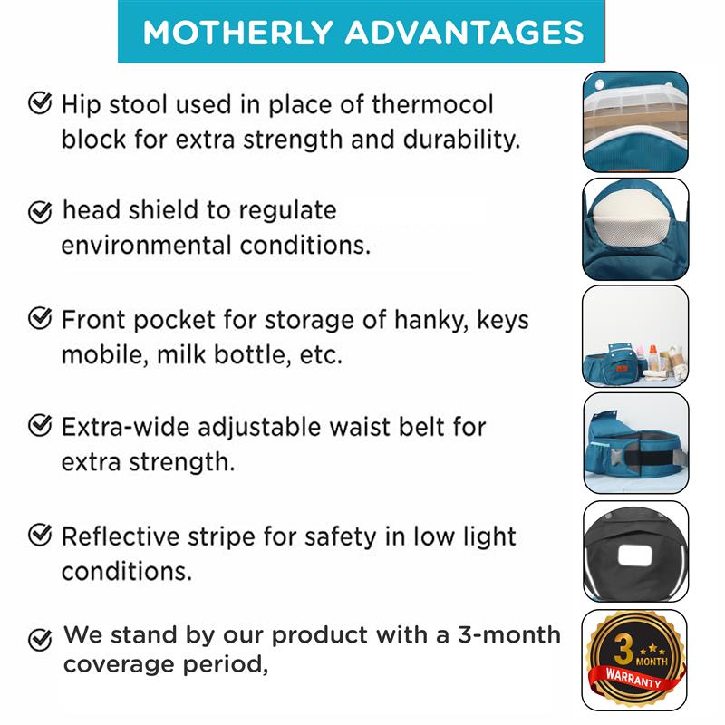 Motherly 6-in-1 Baby Carrier with Hip Seat & Head Support - MOTHERLY