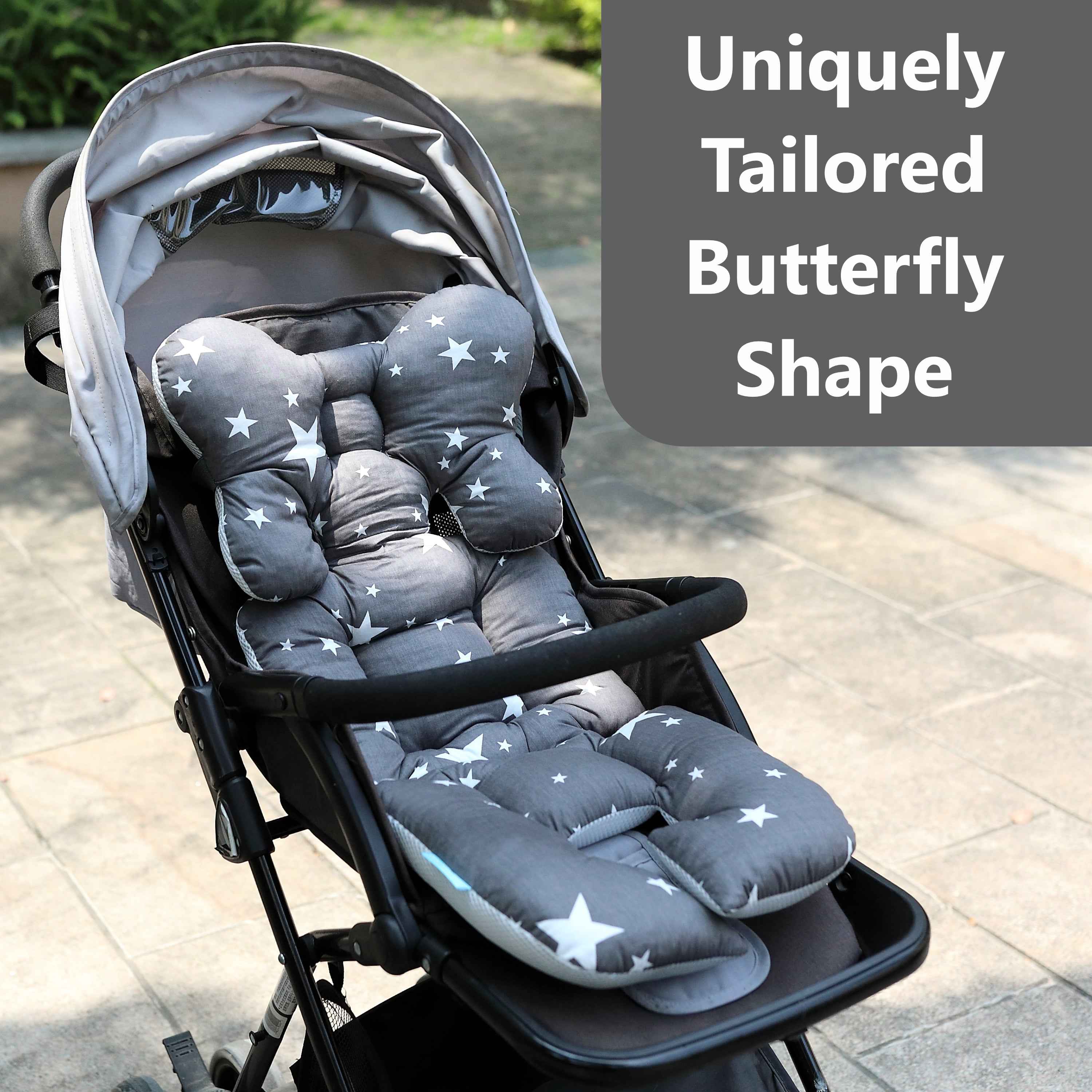 Stroller Seat Cushion - White Star