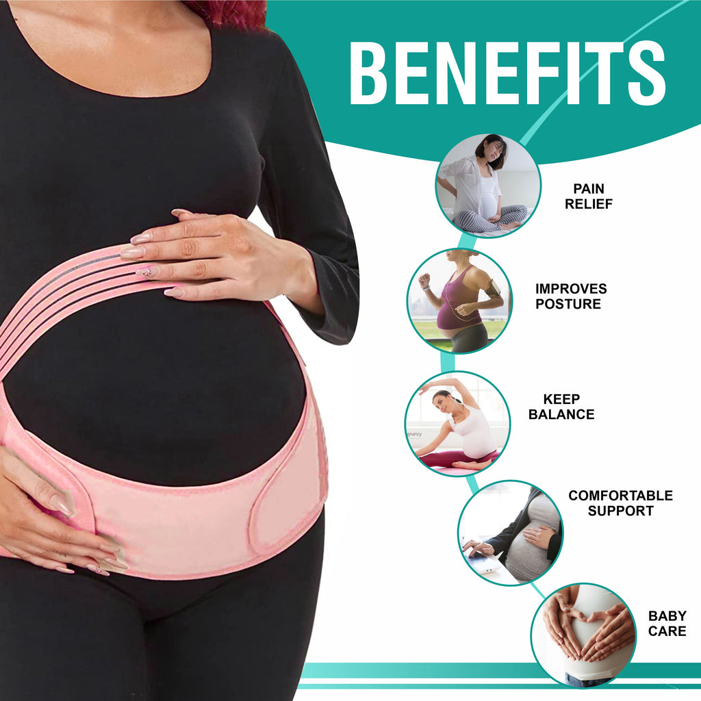 Motherly Maternity Belt for Belly Support, Pregnancy Support Belt Pre Natal-Belly Band, Adjustable & Breathable Waist Support Belt for Pregnancy, Helps in Back Pain, Pre and Postpartum (Medium)