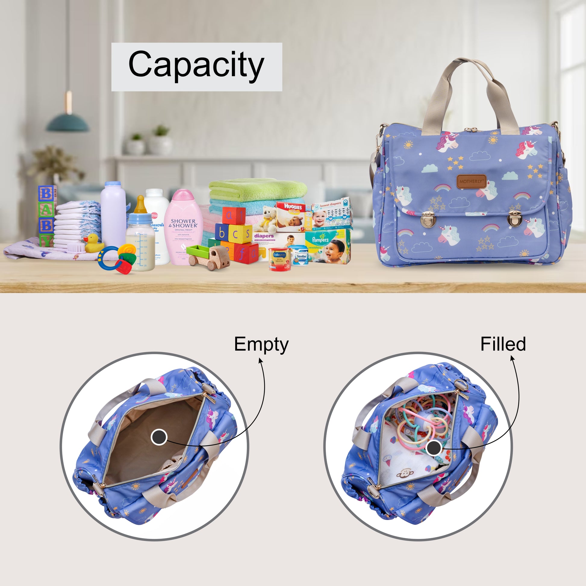 Motherly Glory Tote Diaper Bag for Mothers for Travel, Maternity Bag for Newborn Baby, Mothers Travelling Bag, Multiple Pocket Water Resistant Baby Bag, Hospital Bag for moms - MOTHERLY