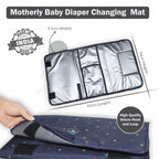 Motherly Portable Diaper Changing Mat for Newborn baby, Leakage Proof Diaper Changing Pad for Traveling with Advanced Features, One-Hand Foldable Massage Mat, Baby Shower Gift - MOTHERLY