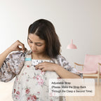 Care Cave Nursing Scarf - Red Grey Flower - MOTHERLY