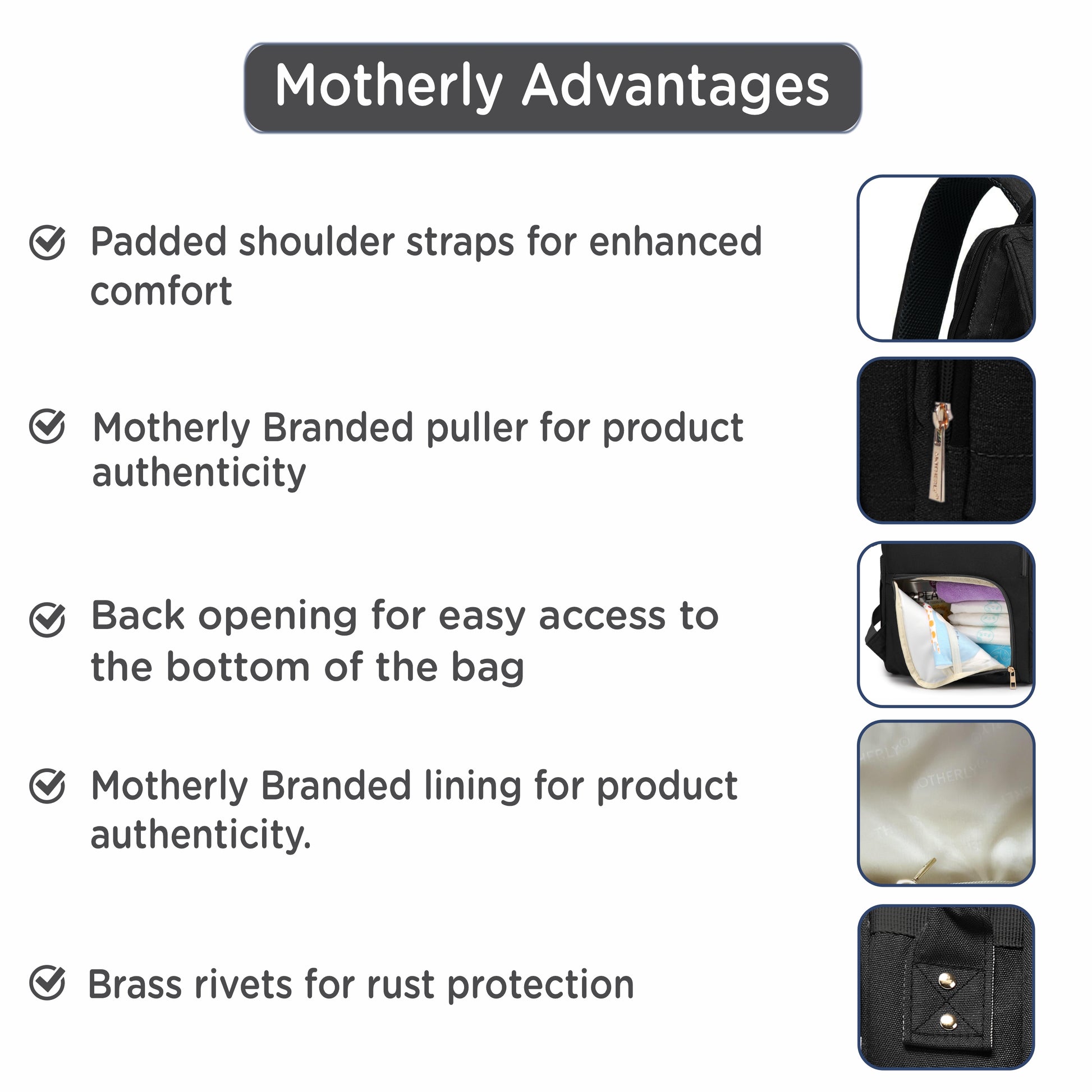 Motherly Everyday Diaper Bag for Mothers for Travel, Maternity Bag for Newborn Baby, Mother Travelling Bag, Multiple Pocket Water Resistant Hospital Bag for moms - MOTHERLY