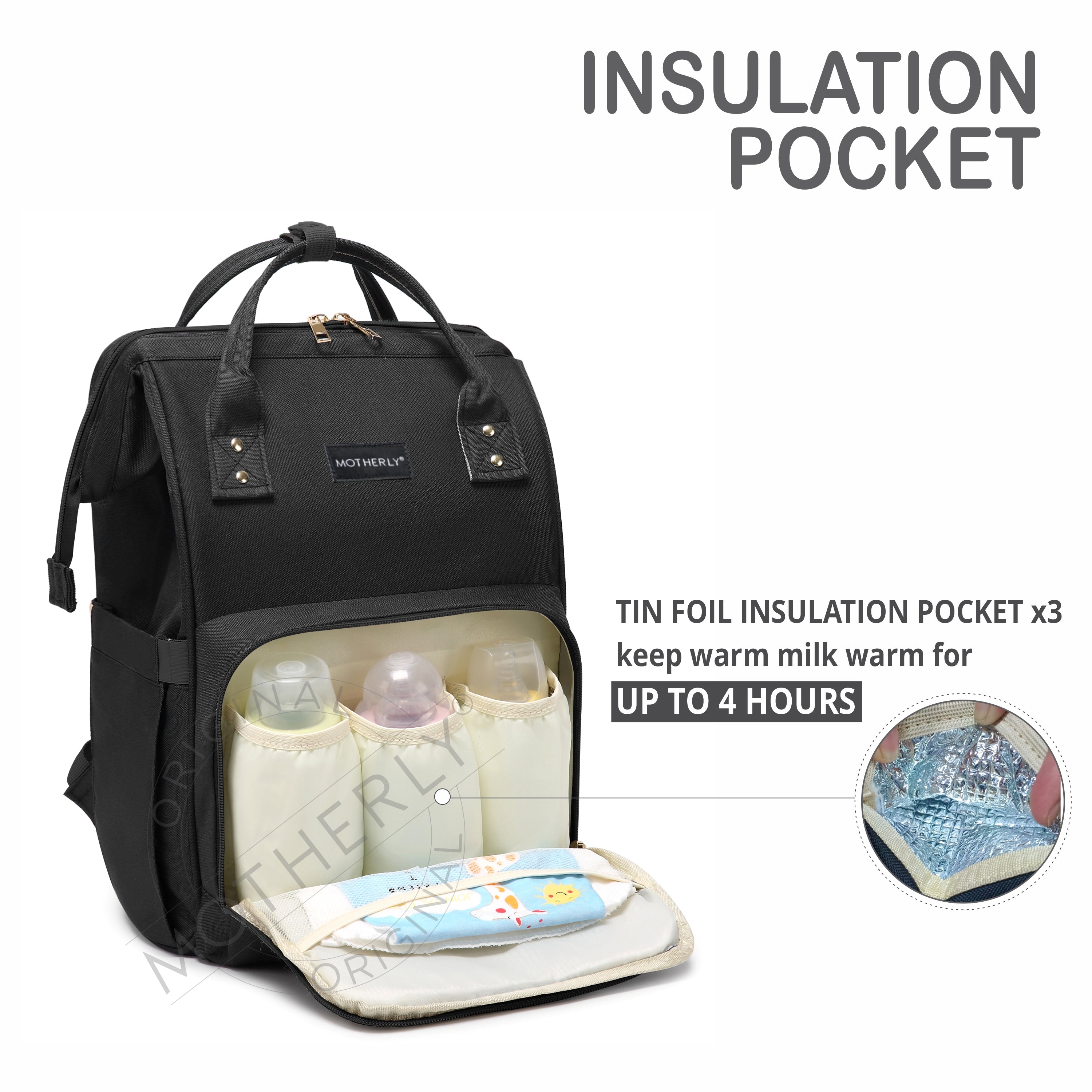 Motherly Everyday Diaper Bag for Mothers for Travel, Maternity Bag for Newborn Baby, Mother Travelling Bag, Multiple Pocket Water Resistant Hospital Bag for moms with 6 Month Warranty - MOTHERLY
