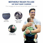 Motherly Ready to Use hip seat Baby Carrier|Convertible Sling Carrier|for 5-36 Months (Blue Flower) - MOTHERLY
