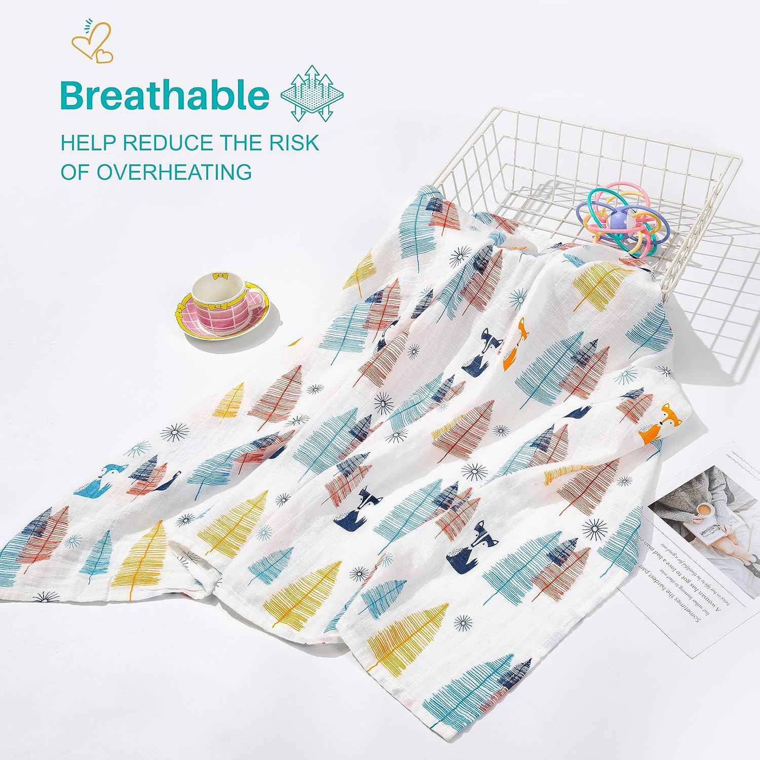 Motherly 100% Cotton Muslin Baby Swaddle | Dreamy Wrap Cozy Swaddle for New Born Baby, Size - 120cm X 120cm (47"x47")