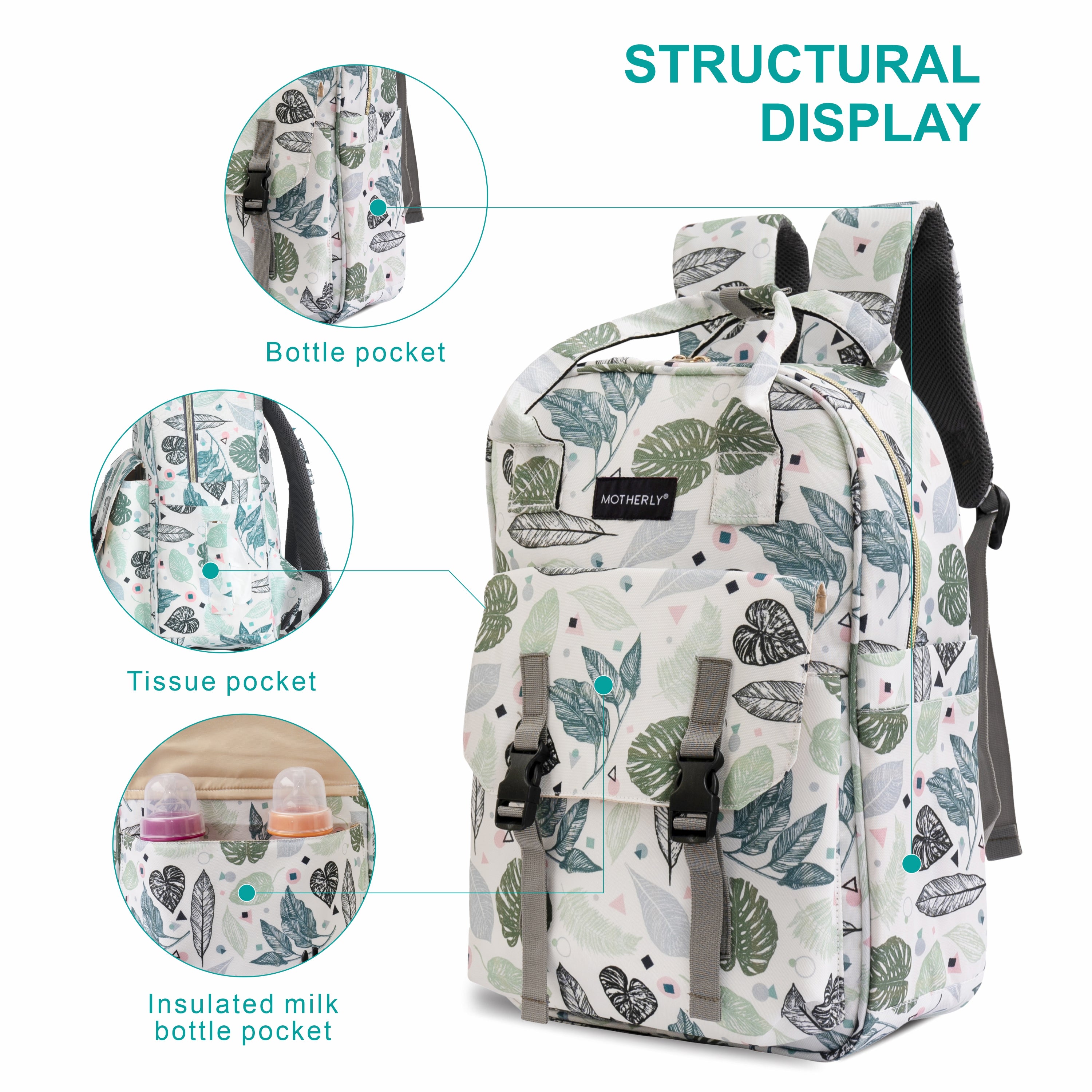 Motherly Solid Diaper Bag for Moms (Black) – Water-Resistant Maternity & Travel Bag with Multiple Pockets