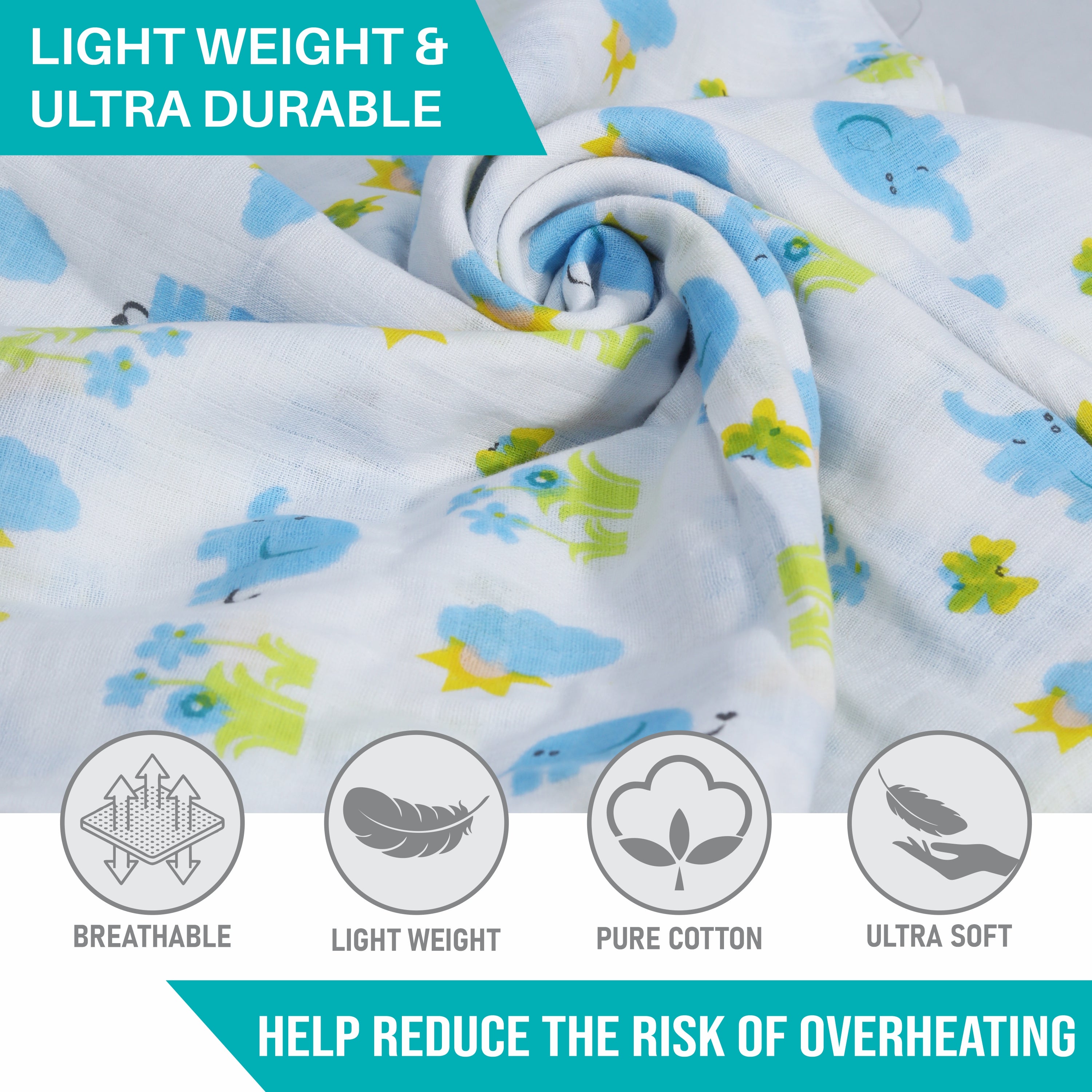 Motherly Muslin Baby Swaddle Wrap Burping Cloth for Newborn Baby, Malmal Baby Swaddle Wrap, Dreamy Wrap Cozy Swaddle, Breathable Soft Receiving Blanket for Newborn Boys & Girls Infant Gift (Pack of 2) - MOTHERLY