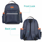 Motherly Diaper Bags For Mothers Stylish Backpacks for Moms for Travel with Stroller Hooks & Insulated Bottle Cover|6 Month Warranty |(Navy Gray) - MOTHERLY