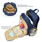 Motherly Stylish Babies Diaper Bags for Mothers with 1 Bottle Bag + 1 Diaper Changing Mat + 1 Set of Stroller Hooks (Blue Flower) - MOTHERLY