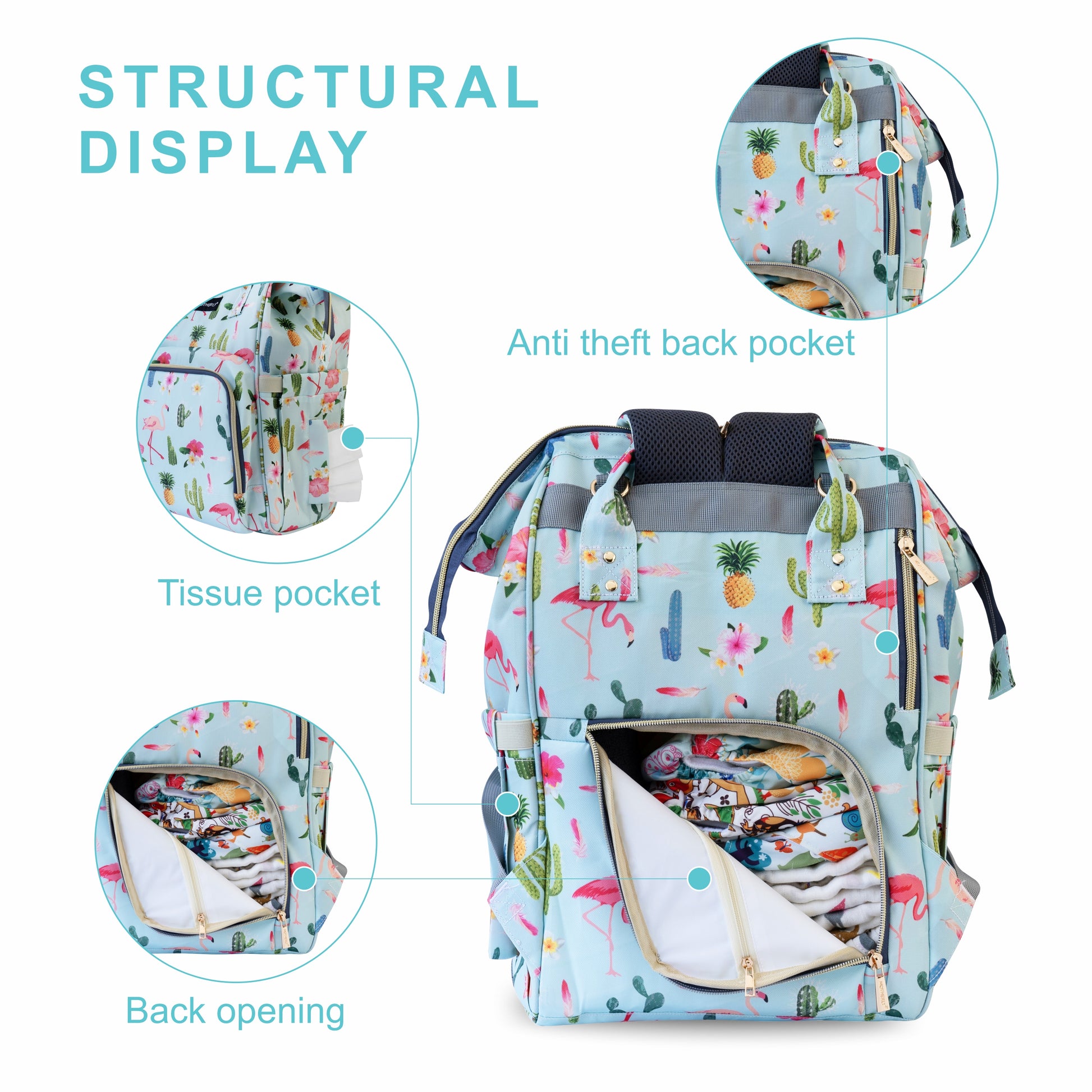 Motherly Elegant Diaper Bag for Mothers for Travel, Maternity Bag for Newborn Baby, Mothers Travelling Bag, Multipocket Water Resistant Baby Bag, Hospital Bag for Moms with Warranty - MOTHERLY