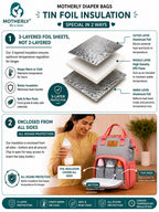 Motherly Crown Diaper Bag for Moms – Water-Resistant Travel & Maternity Bag with Multiple Pockets & 6-Month Warranty