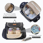 Motherly Diaper Quilted Diaper Bag for Mothers for Travel with Changing Mat - Spacious Diaper Bags for Mom | Baby Bag with Multi-Pocket Design | Maternity Bags for Mother and Baby (Black) - MOTHERLY