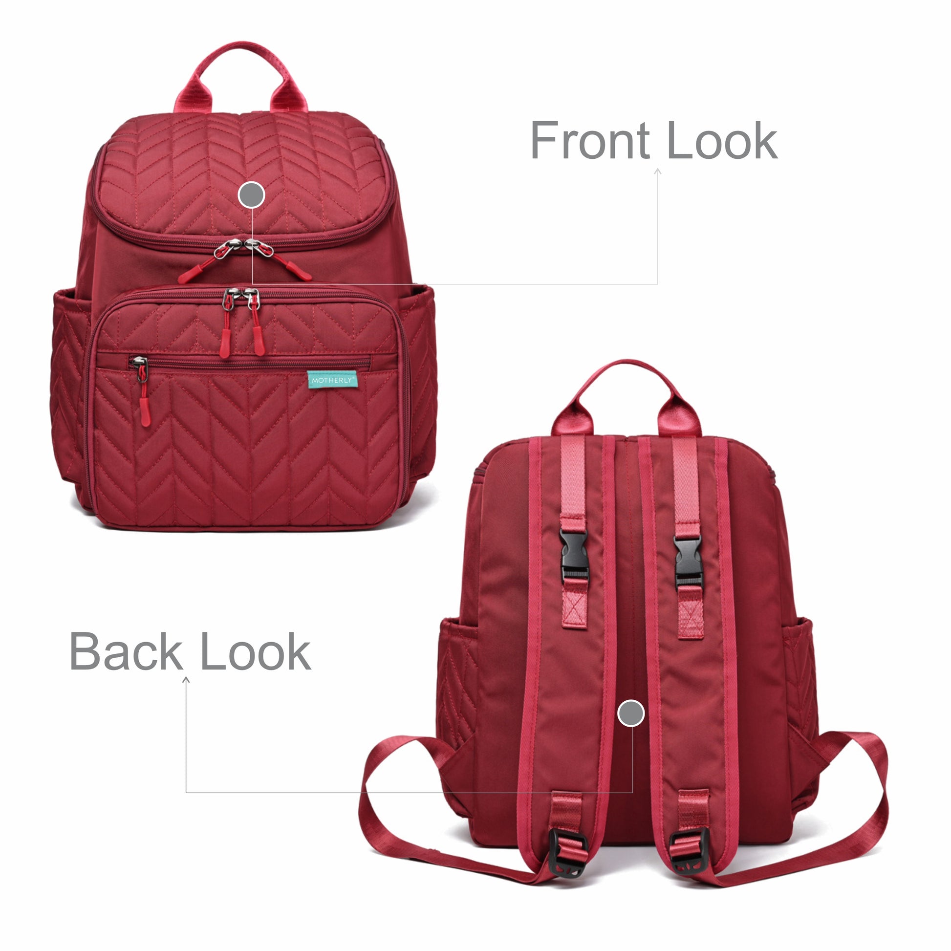 Motherly Baby Diaper Bag for Mothers specious and large travel diaper bags for Mom for travel |6 Month Warranty |(Black) - MOTHERLY