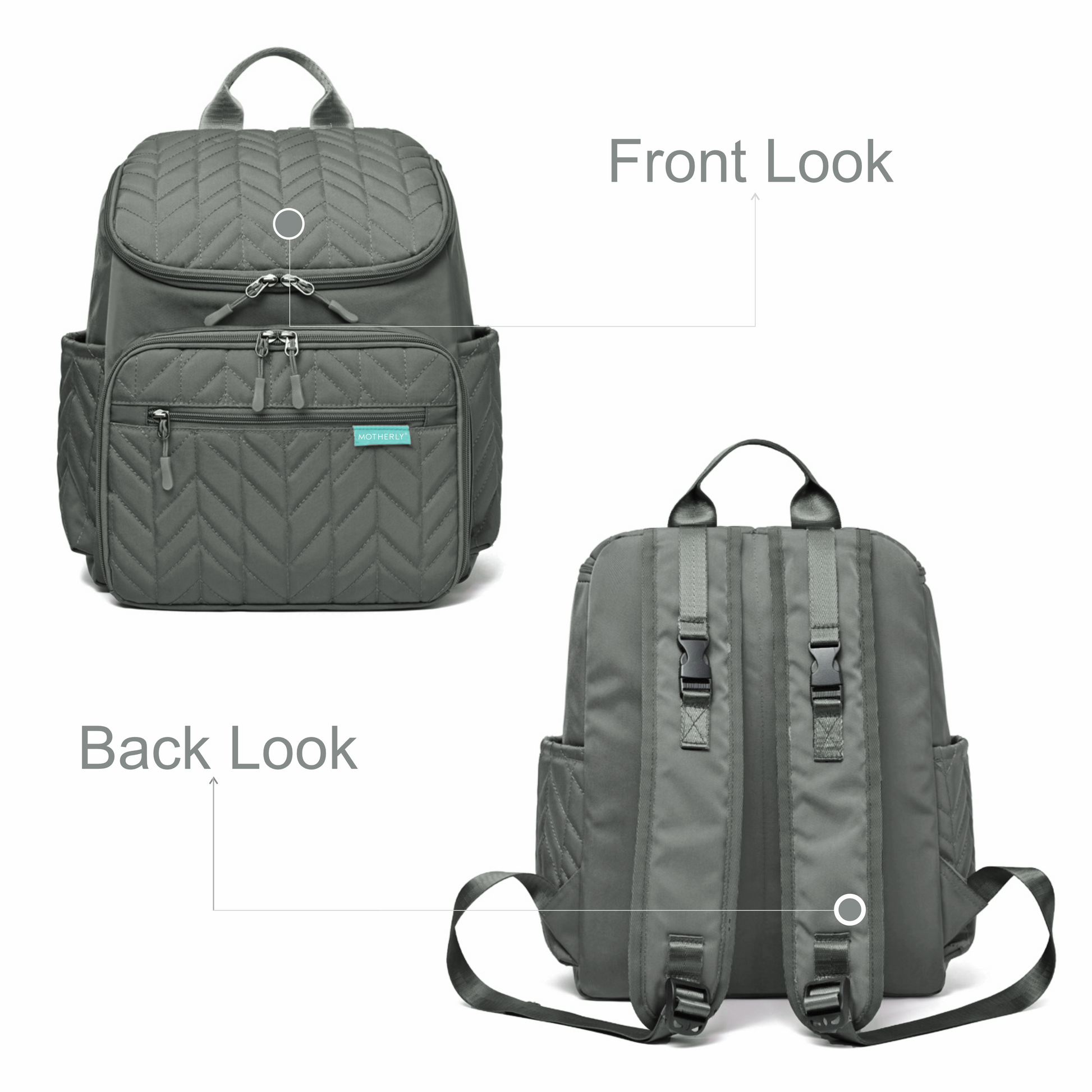 Motherly Baby Diaper Bag for Mothers specious and large travel diaper bags for Mom for travel |6 Month Warranty |(Black) - MOTHERLY