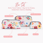 Motherly Diaper Organization Pouches, Pretty Travel Toiletry Bag Set for Women, Stylish Party Clutch or Handbag - MOTHERLY