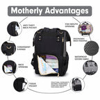 Motherly Crown Diaper Bag for Mothers for Travel with Mat, Stroller Hook, Bottle Cover/Multipocket Baby Bag/Water-resistant Diaper bags for mom/Maternity Bags for Mother and Baby - MOTHERLY