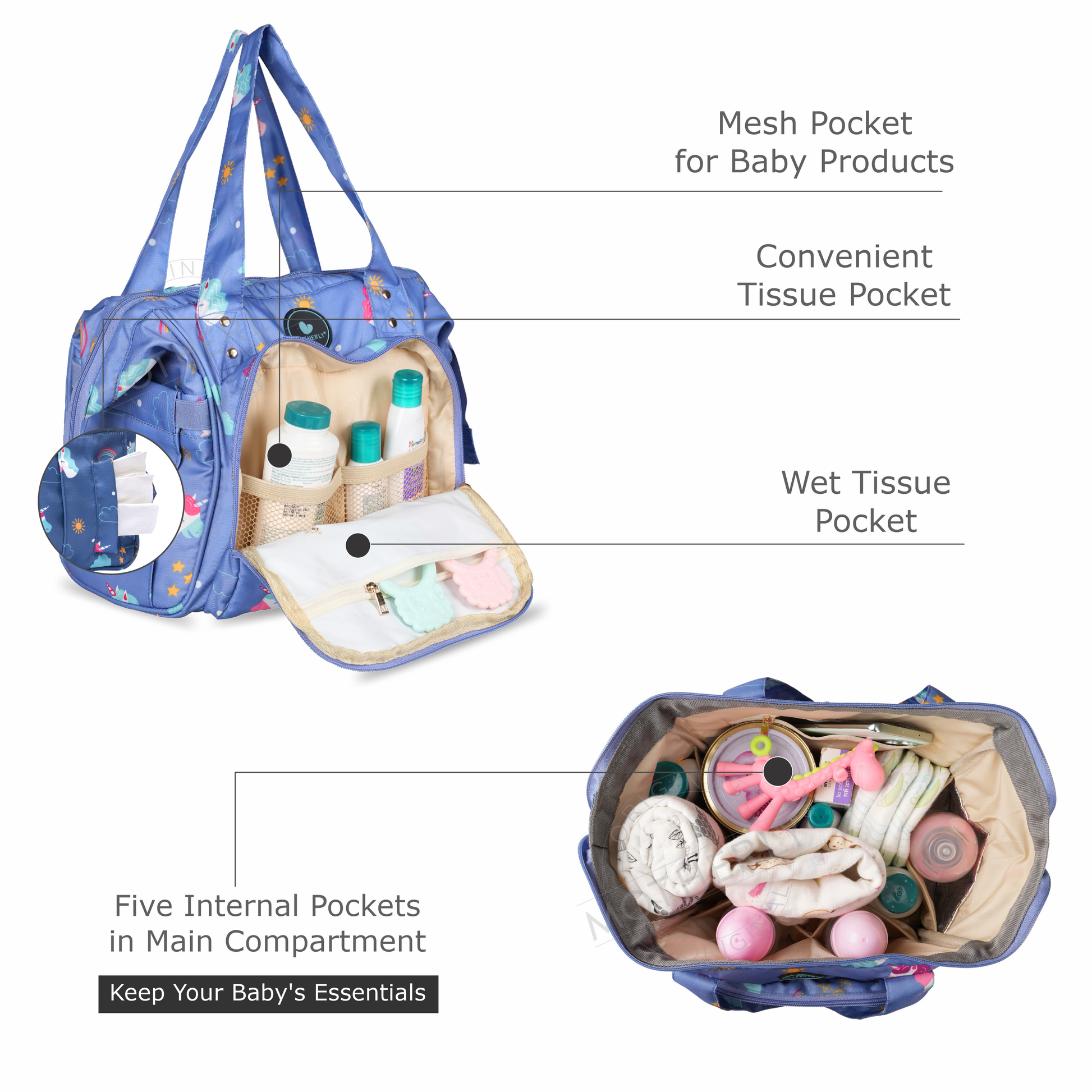 Motherly Mini Diaper Bag for Mothers | Small Diaper handbag for mom for travel - MOTHERLY