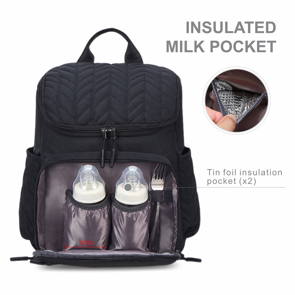 Motherly Baby Diaper Bag for Mothers specious and large travel diaper bags for Mom for travel |6 Month Warranty |(Black) - MOTHERLY