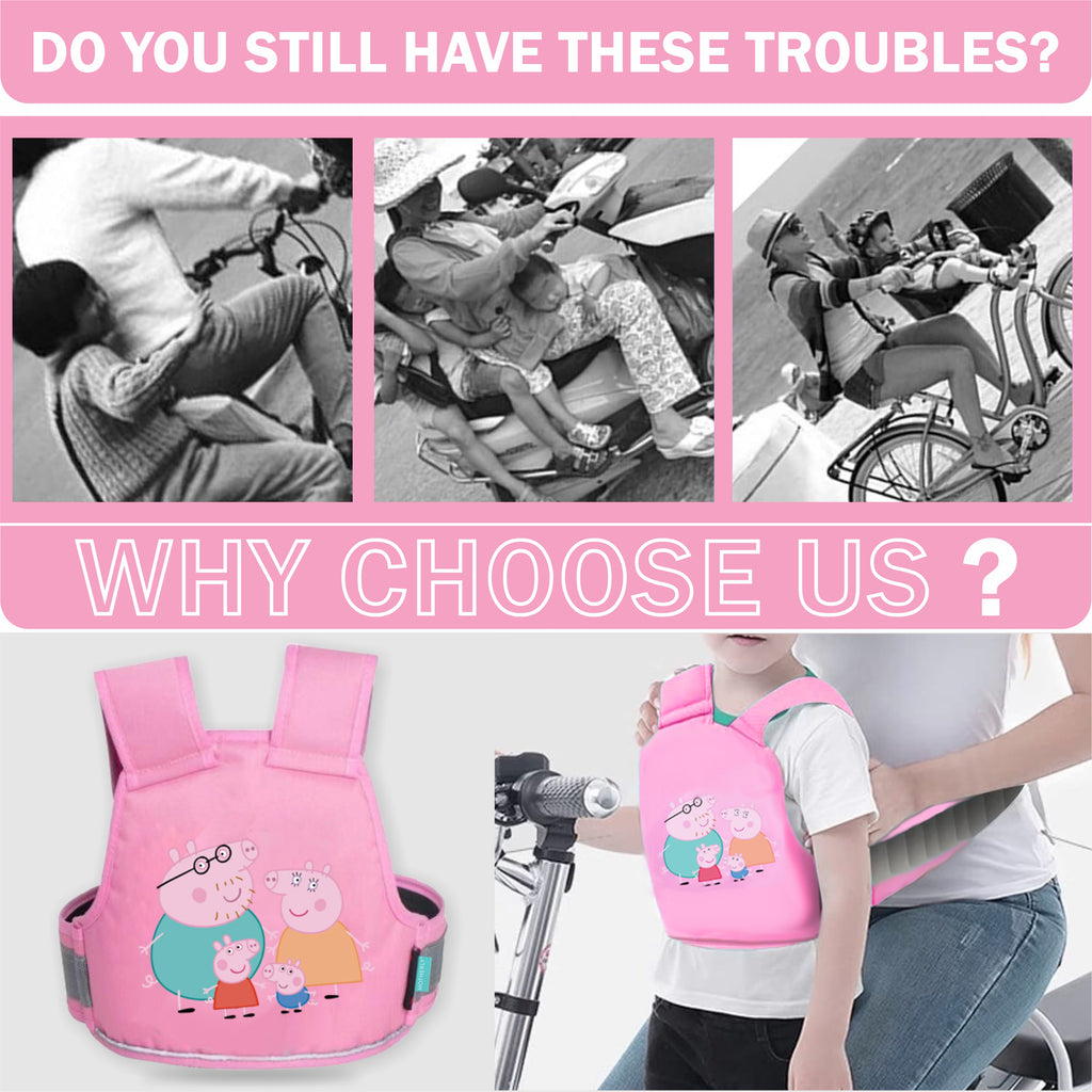 Motherly Children's Motorcycle Safety Harness Safe, Stylish Riding Companion with Two Wheeler Child Safety Belt - MOTHERLY