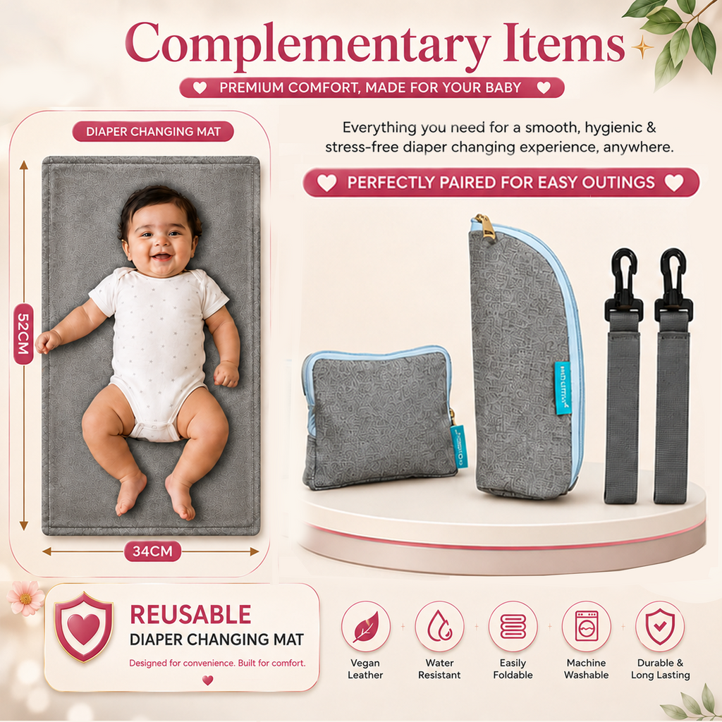 Motherly Envy Diaper Bag for Moms – Spacious, Waterproof Travel & Maternity Bag with Accessories